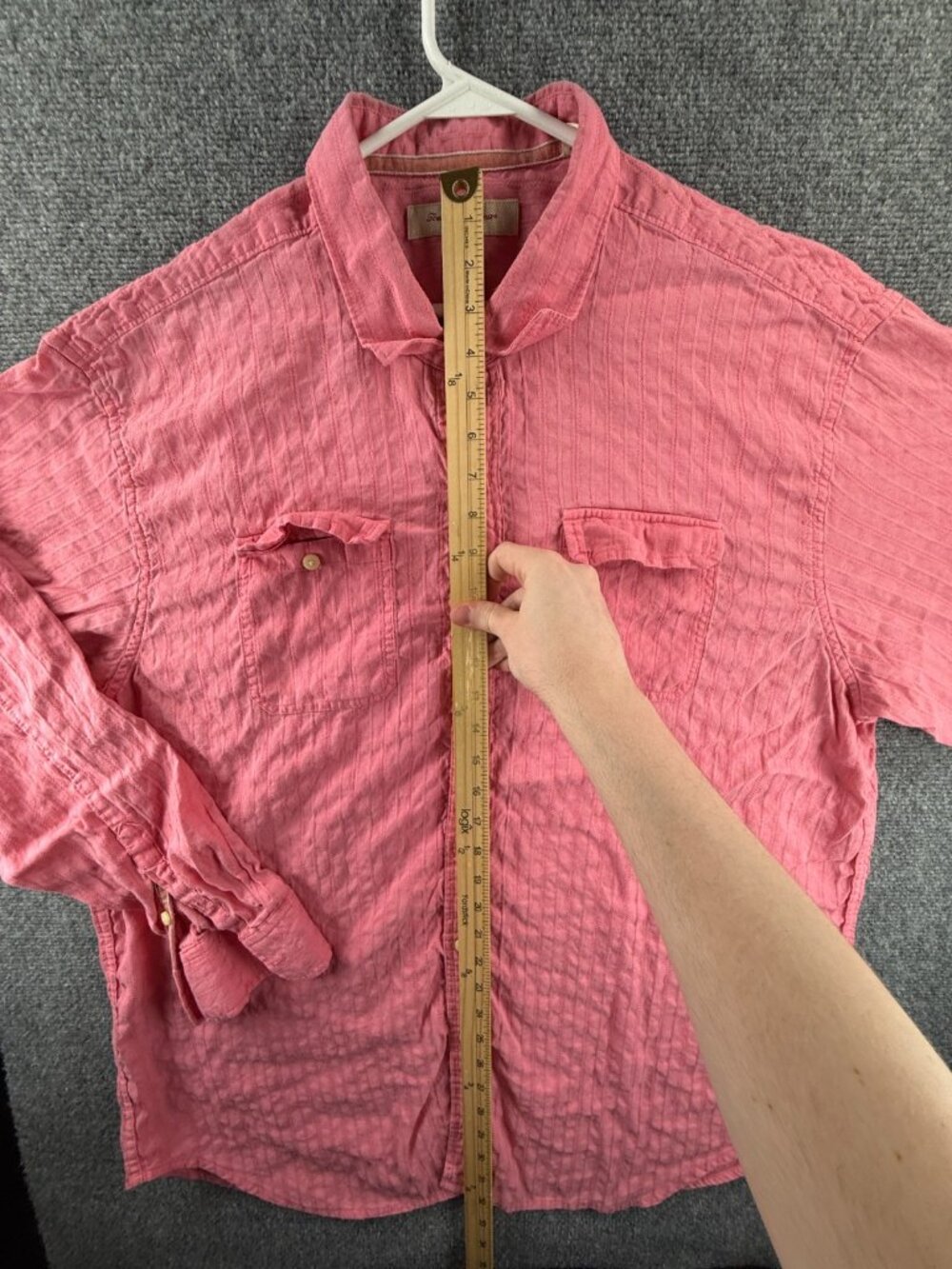 Tommy Bahama 2XL Striped Linen Cotton Pink Beach Shirt Button Up Casual Mens - Picture 5 of 14